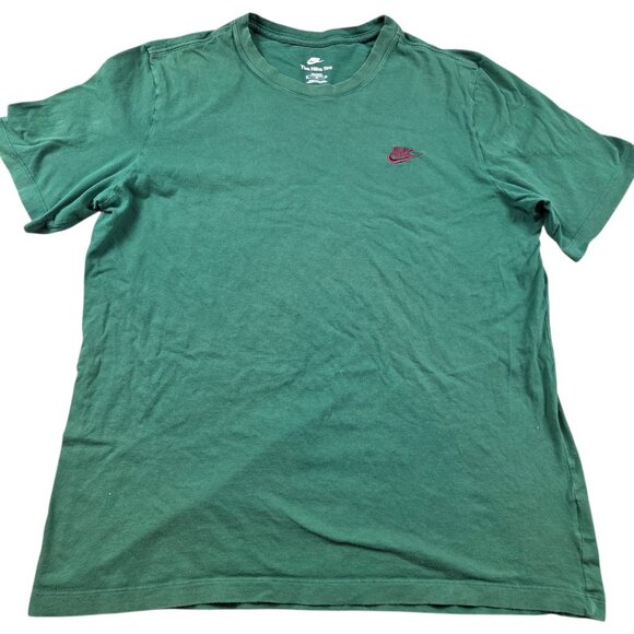Nike Other - Nike Sportswear T-Shirt Mens XL Green Burgundy Red Swoosh Short Slv Holiday Read